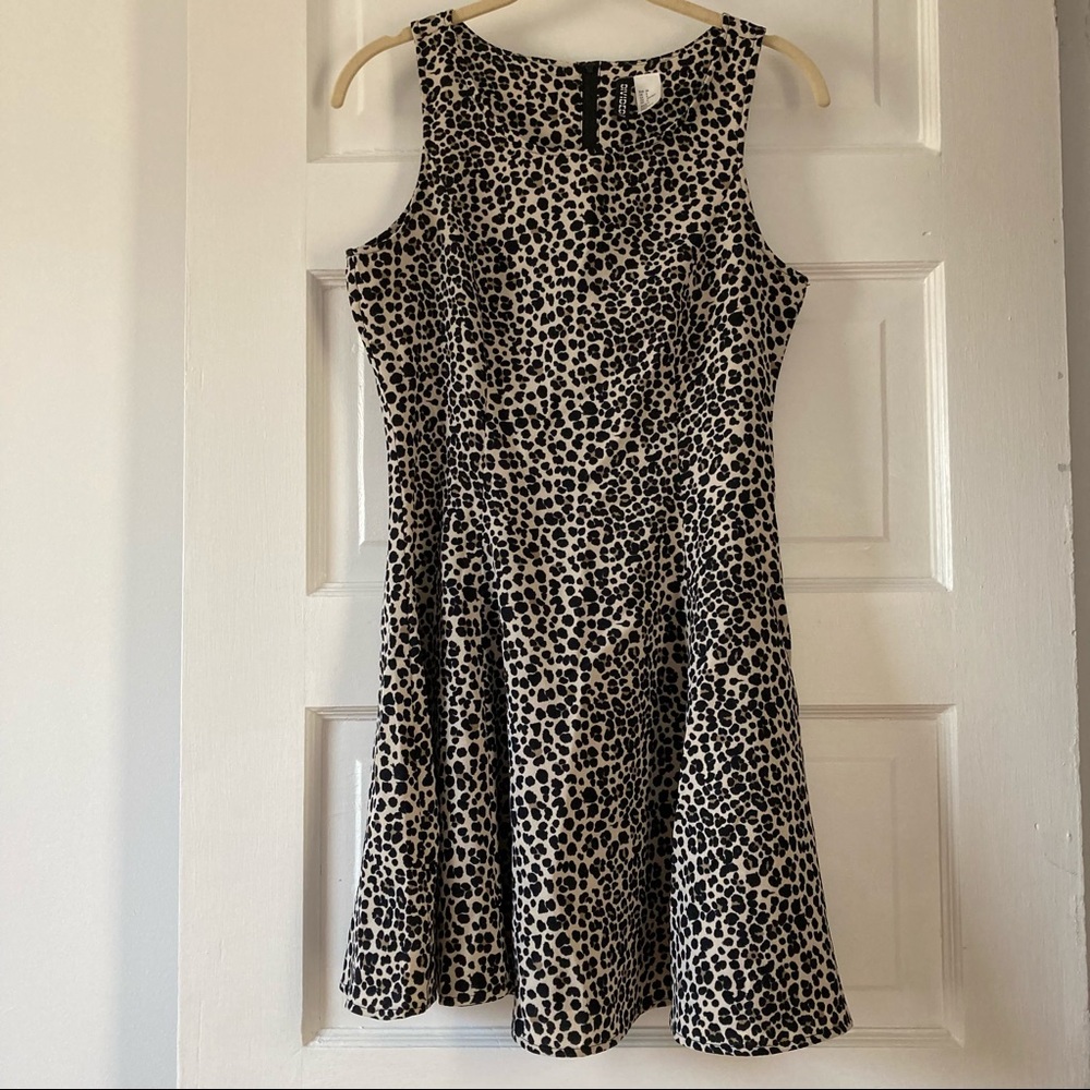 H&M Divided Leopard Print Skater Dress